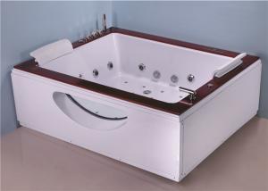 Wholesale Two Person Jacuzzi Bathtub Indoor , Electric Spa Soaking Tub With Oak Edging from china suppliers