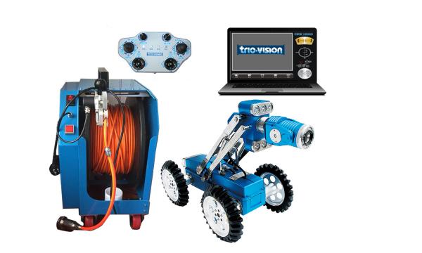 4 Wheel Drive Pipe Inspection Crawler , Sewer CCTV Equipment With Portable Power