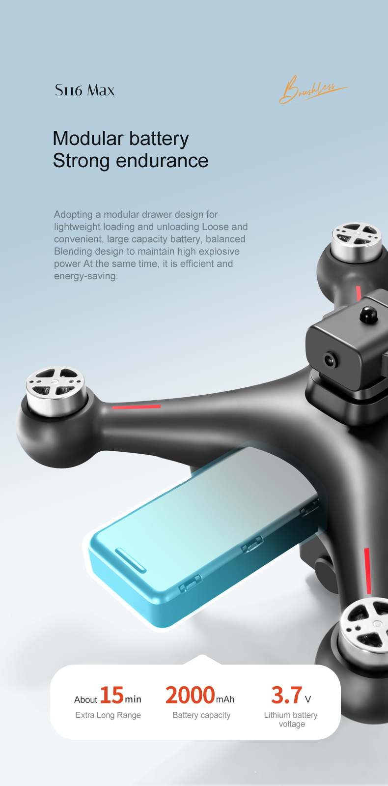 S116 Drone with 1KM Image Transmission Distance HD Dual Camera Optical Flow Positioning and Four Side Obstacle Avoidance