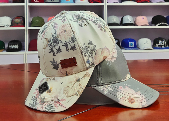 Custom Flower Metal Label Sports Dad Hats Breathable And Waterproof