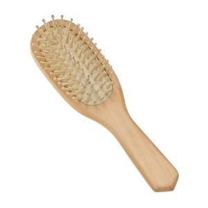 Wholesale Rectangle Bamboo Massaging Hair Brush With Ball - Tipped Wood Pins from china suppliers