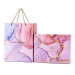 Pink Cardboard Gift Packaging Boxes UV Varnish Art Paper Gift Box With Gold