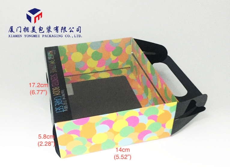 Plastic Retail Packaging Boxes With Handle Packg Body Care Set Customized Printing