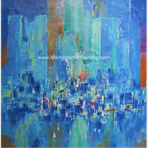 Wholesale Abstract Cityscape Painting On Canvas , Framed Oil Paintings For Modern House Decorative from china suppliers