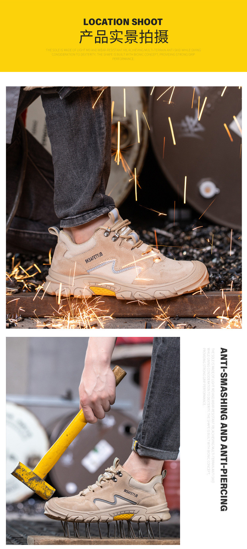 Unisex Suede Work Welding Safety Boots For Mens