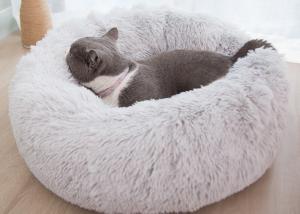 Wholesale Warm Plush Soft Donut Cats Dogs Bed Faux Fur Dog Calming Bed from china suppliers