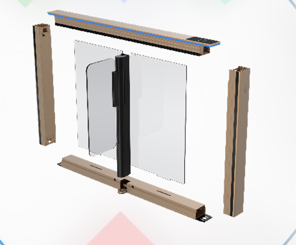 Slim Durable Office Aluminum Alloy Snap-joint Security Gate Protection With Acrylic / Tempered Glass Arm