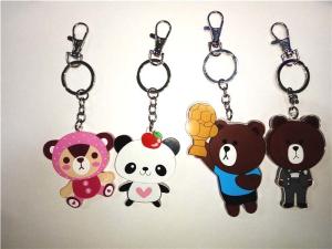 Wholesale Popular Mini 3D soft PVC/Magic silicone LED Bear Key chain/ Key Ring from china suppliers