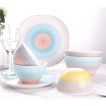 Savall HoReCa Round Colored Porcelain Dinnerware Rustic Porcelain Plate Set LFGB
