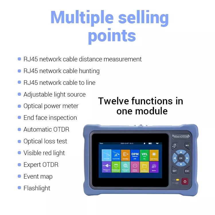 Fiber Optic OTDR Optical Cable Tester FTTH Mini OTDR OPM