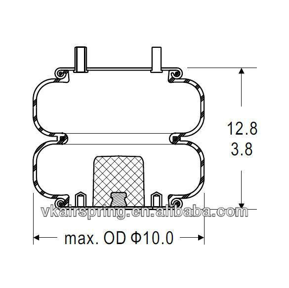 Double Convoluted Air Spring/Air Suspension 2B9-254/FD200-25 463 W01-358-6946