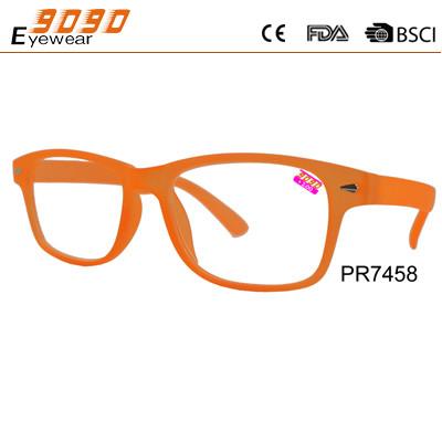 New arrival and hot sale plastic reading glasses, metal silver parts,suitable