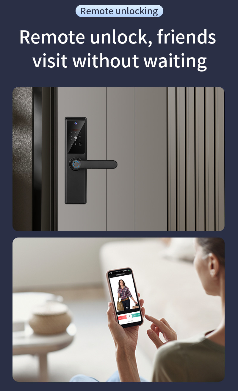 Camera Smart Door Lock 5050 Mortise Fingerprint Passcode Lock