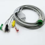 Round 6 Pin 98ME01AA054 Monitor ECG Cable 5 Leads Grabber Ends
