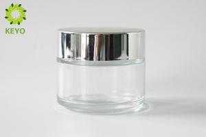 Wholesale Thick Wall Clear Glass Face Cream Jars 100g Round Shape With Silver Color Cap from china suppliers