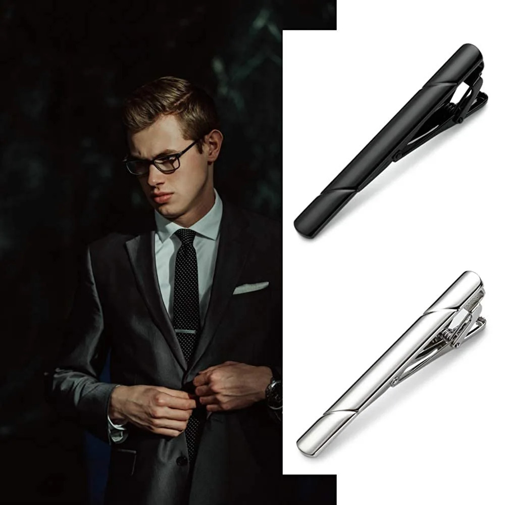 Colors Regular Necktie Clamp Wedding Business Tie Pin Clip Gold Silver Tie Clips For Men