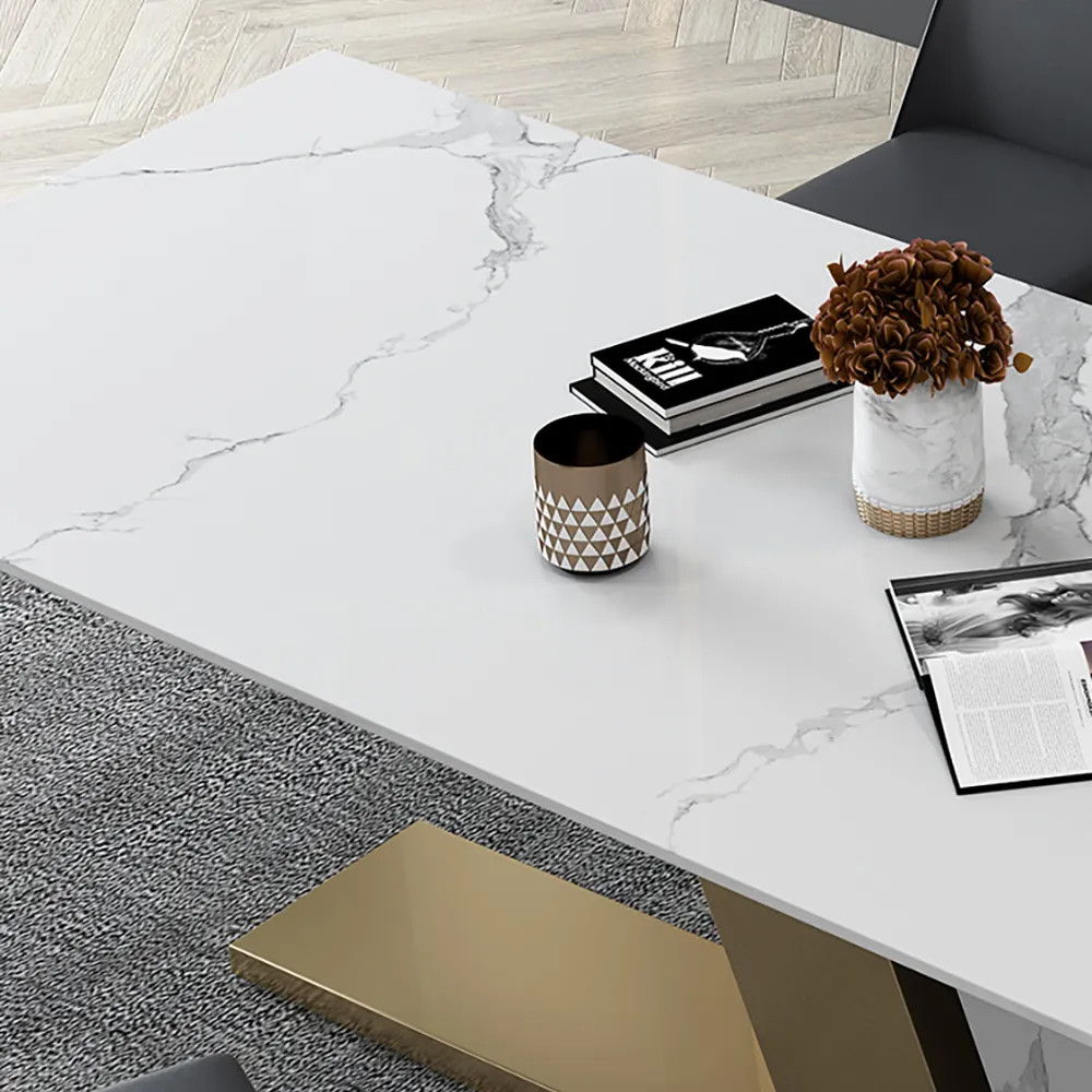 Modern Light Luxury Sintered Stone Multifunctional Dining Table Chair Simple Rectangular Small Family