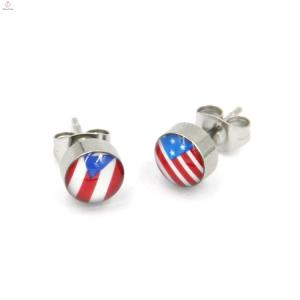 Wholesale Body Piercing Jewelry Petrol Dripping Stainless Steel Stud Flag Earrings from china suppliers