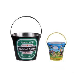 Wholesale 4 Color Metal Tin Cans Wine Bucket Round 5L 10L Large Ice Bucket from china suppliers
