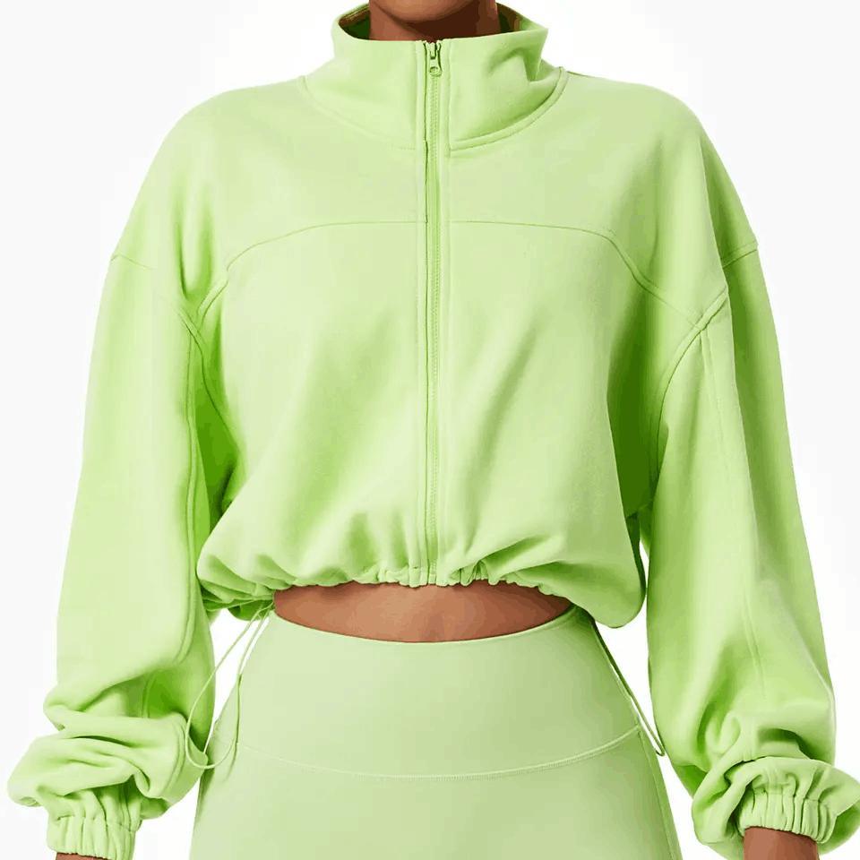 Women&prime;s Sportswear Ladies 2 Piece Set Full Zip up Sweatshirts Crop Fitness Gym Yoga Pants Sets
