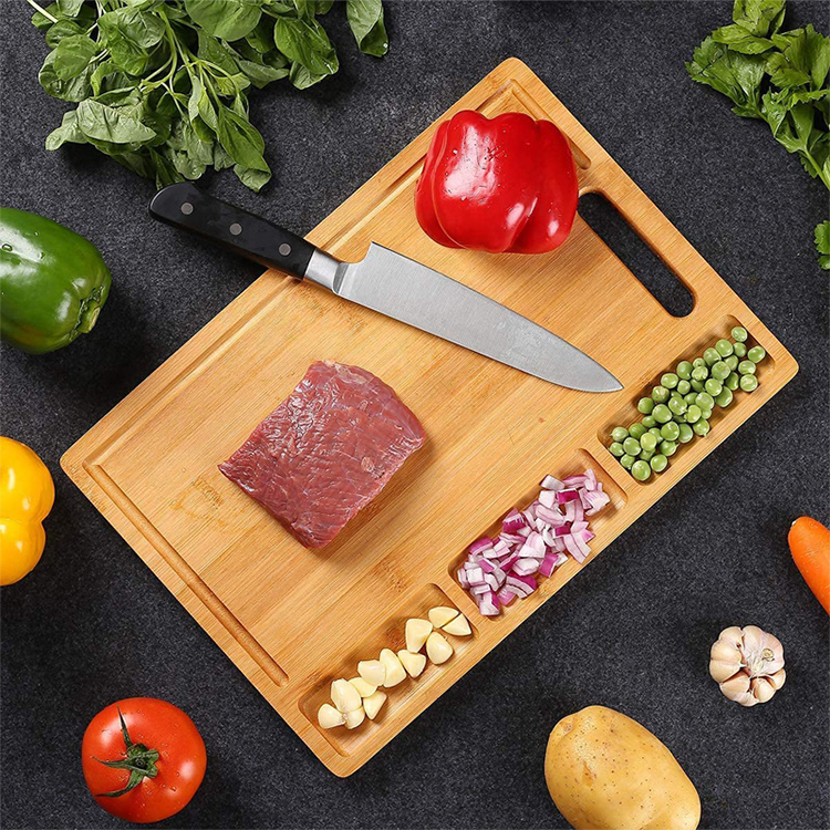 Eco Friendly Natural Bamboo Cutting Board 30*21.1*1.5cm Size Custom Logo for Kitchen