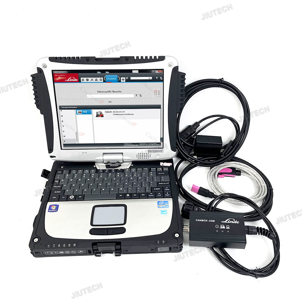 For Linde Forklift Pathfind Software Diagnostic Scanner Tool Linde 4 Pin Adapter Linde Canbox Doctor+CF19 Laptop