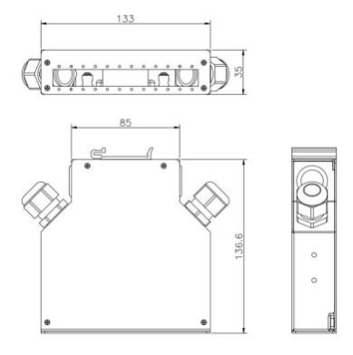 DIN Rail Mounting Fiber Optic Terminal Box with Durable ABS Material