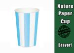 Beautuful Wedding Blue Paper Cups Edge Hardness For Drinking Tea / Coffee