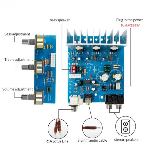 TDA2030 Subwoofer Power Amplifier Board Module 2.1CH 15W*2 30W Stereo Audio Amplifier