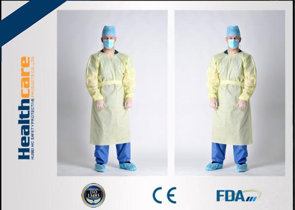 PE Coated Disposable Sterile Surgical Gowns Waterproof Fluid Resistant CE FDA