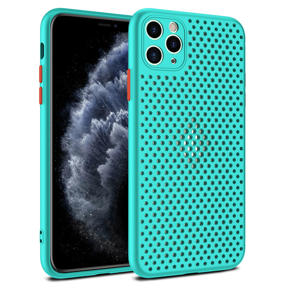 Iphone 6 7 8 Plus 11 12 Pro Max Soft Tpu Material Mesh Design Heat Dissipator Anti-Shock Phone Case