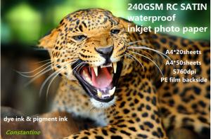 Wholesale 240gsm waterproof RC satin inkjet photo paper from china suppliers