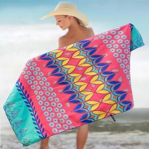 Wholesale Custom Logo Design Digital Printed Promotional Microfiber Sublimation Beach Towel from china suppliers