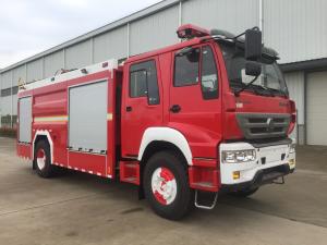 Wholesale Howo Red Color Water Foam Fire Truck 196kw 6 Ton With Double Cabin from china suppliers
