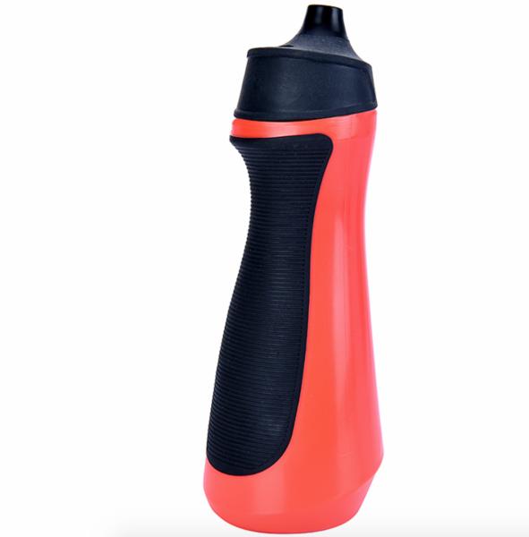 600ml Workout Water Bottles Red Plastic Non Slip Drinking Flask BPA Free 8.9X8