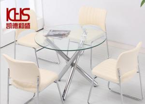 Wholesale 60 42 36 Inch Round Glass Table Transparent Tempered Glass Dining Table from china suppliers