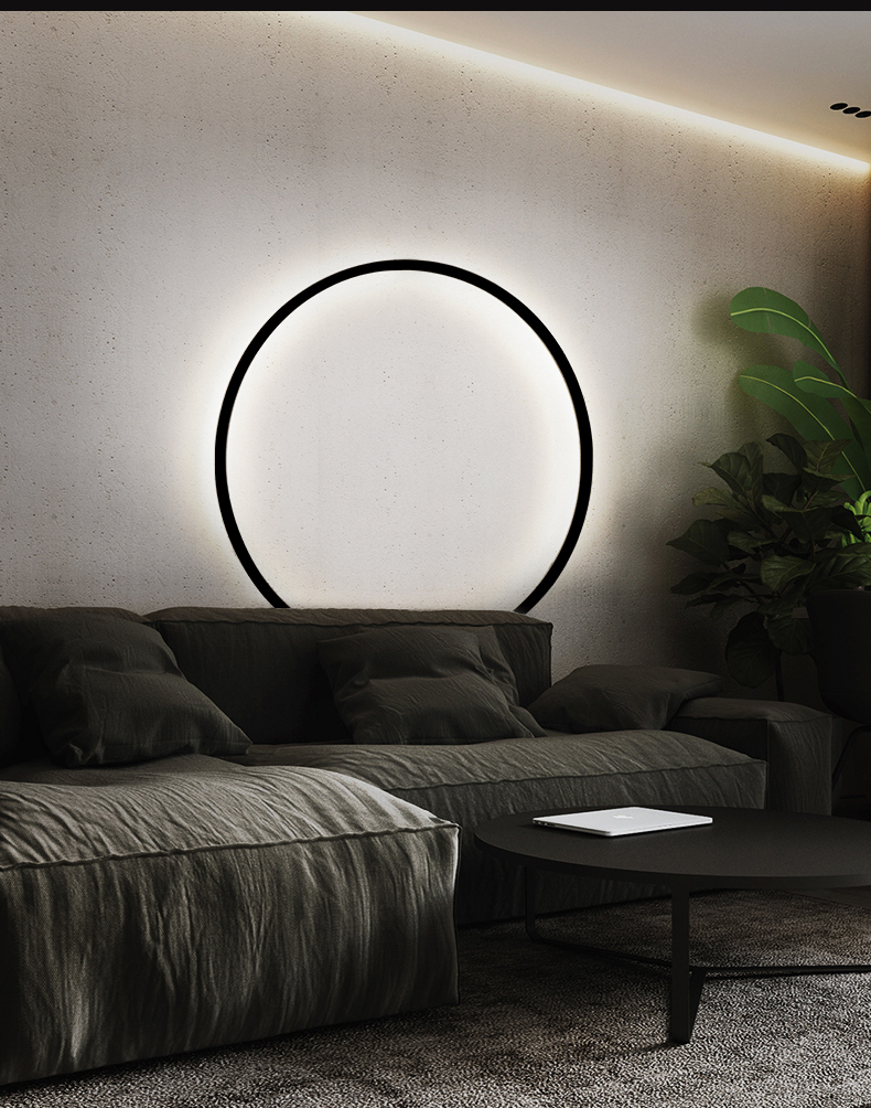 Minimalist modern background wall led wall lamp designer art living room sofa circle wall lamp(WH-OR-232)