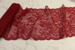 Shimmer Stretch Galloon Lace Red Color Nylon Material OEKO TEX 100 Approved