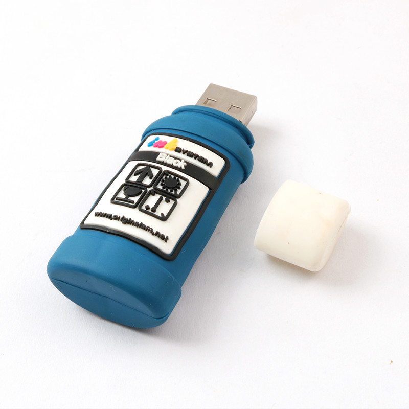 Ink Bottle Shaped Custom USB Flash Drives USB 2.0 3.0 H2 Testing 256GB