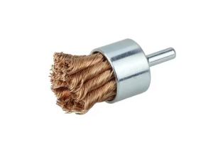 Wholesale Solid Shank Bronze Fill Wire Knot End Brush 28mm OD for Rust Paint Removal from china suppliers