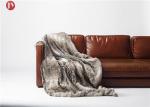 Soft classic Gray Faux Fur Blanket Chinchilla Stripes Throw Winter OEM/ODM