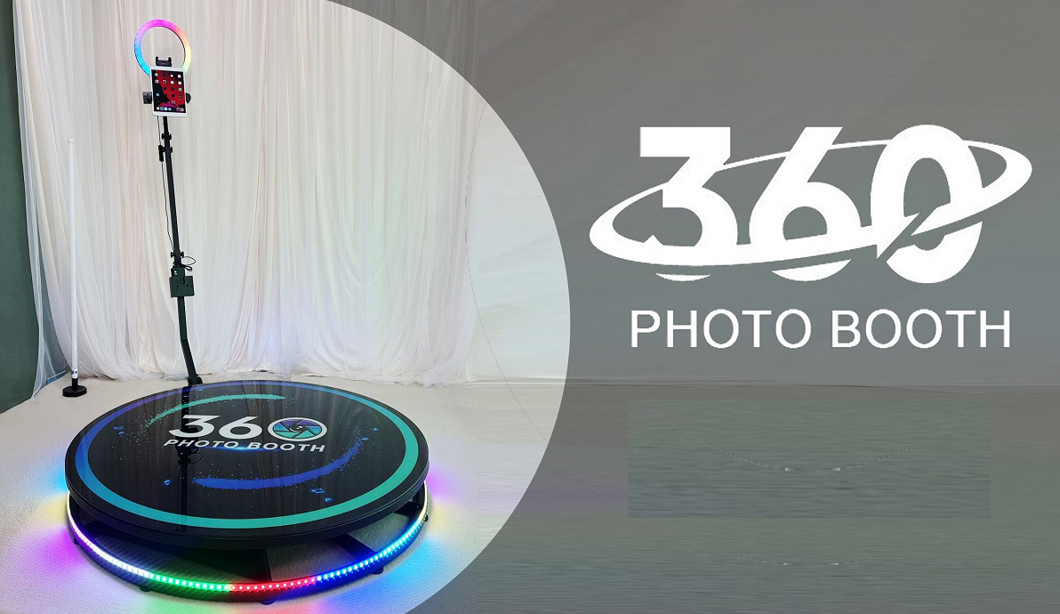 Wedding 360 Video Photo Booth Machine Metal Automatic Customized Logo