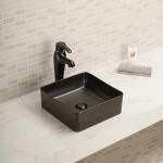 Dirt Resistant Wash Basin Porcelain Square Shape Complete And Clean Bathroom