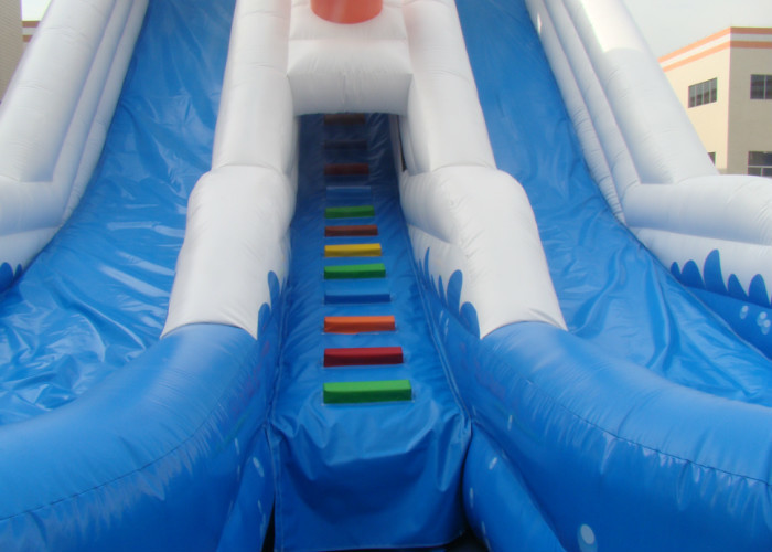 Digital Printing Commercial Inflatable Water Slides 0.55mm Pvc Tarpaulin 9 X 5.7 X 5.7m