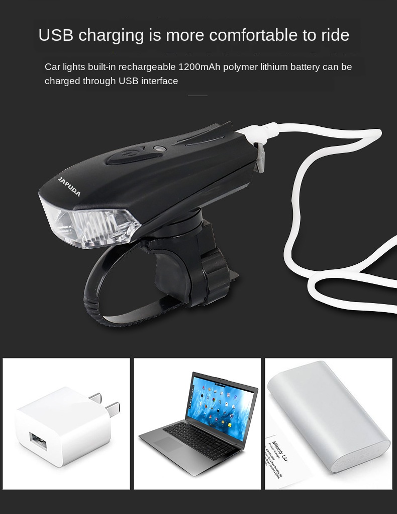 Smart Sensor USB Charging LED Bicycle Light Waterproof Bike Lights For Night Riding 76g