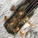 Custom 4 Strings Neck Through Body Alembic Style Electric Bass Guitar Tree Burl