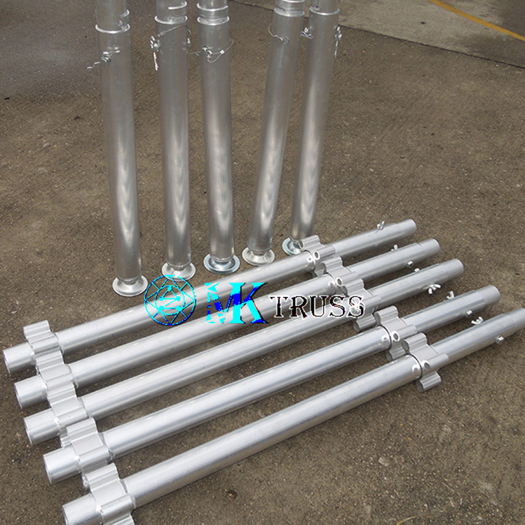 Silver Aluminum Stage for Foldable Concert Equipment and Portable Seating at Wedding