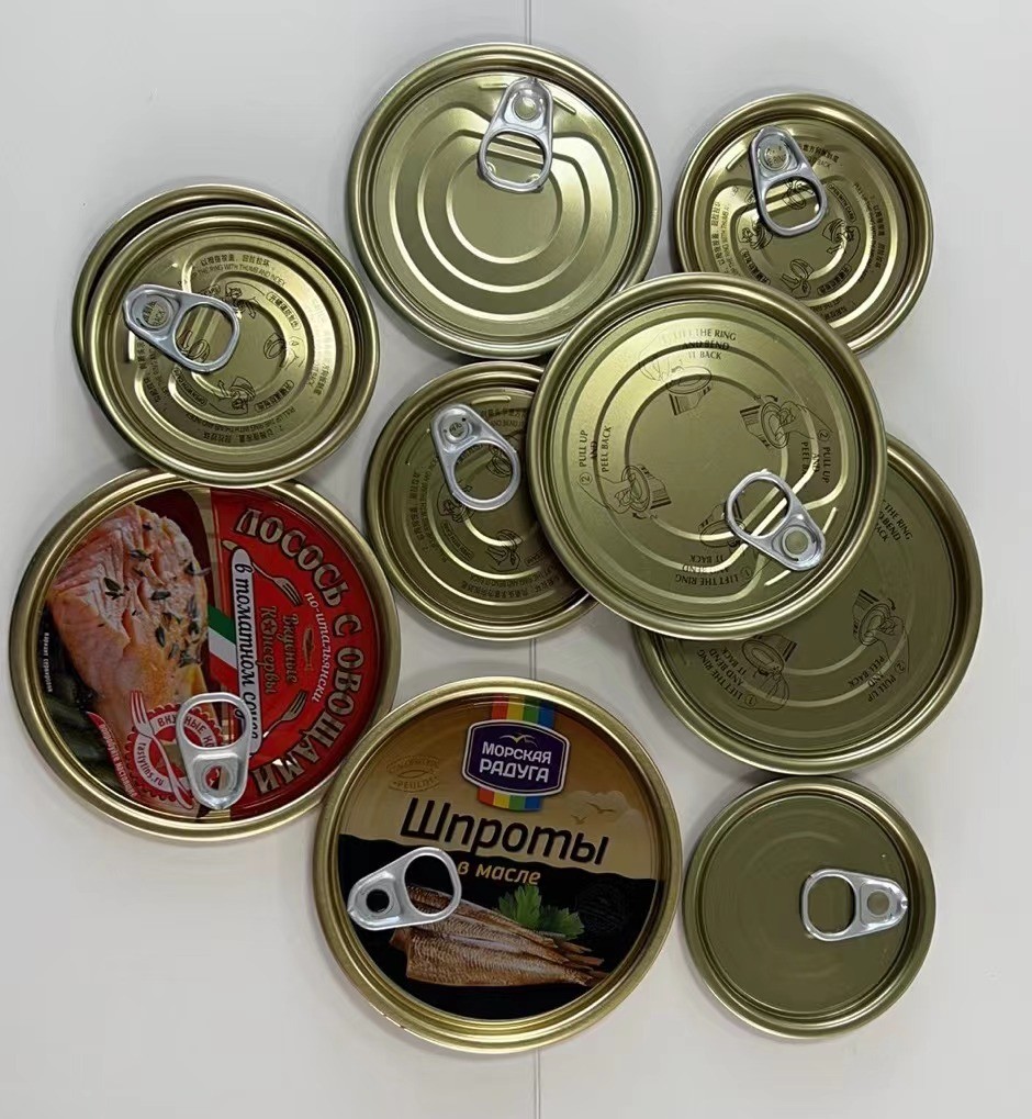 Golden Lacquer Organosol Paste Tinplate Metal Can Lid 307# 83mm Easy Open