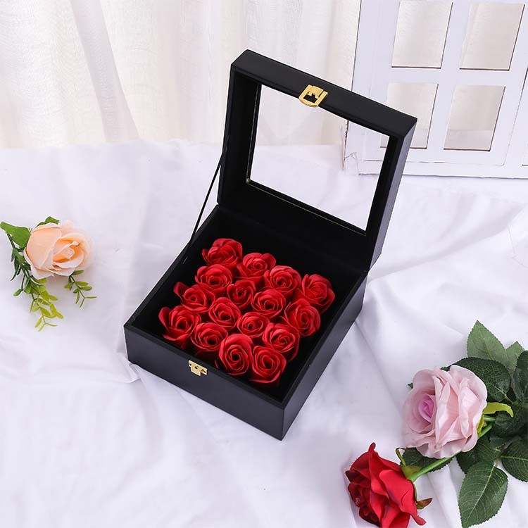 Rose Flower Custom Paper Packaging Box Romantic Holiday Gift Box Decoration Confession