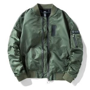 Wholesale Metal Zipper Black Ma1 Bomber Jacket Mens 100% Polyester Machine Wash from china suppliers